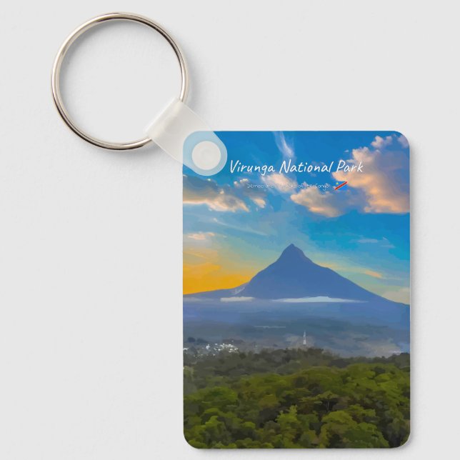 Virunga nationalpark, DR Kongo - Vulkan Classic Nyckelring (Framsida)