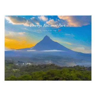 Virunga nationalpark, DR Kongo - Vulkan Fototryck