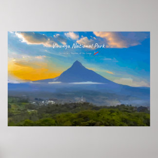 Virunga nationalpark, DR Kongo - Vulkan Poster