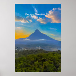 Virunga nationalpark, DR Kongo - Vulkan Poster