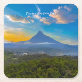Virunga nationalpark, DR Kongo - Vulkan Underlägg Papper Kvadrat