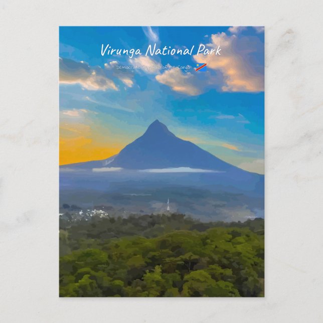 Virunga nationalpark, DR Kongo - Vulkan Vykort (Framsida)