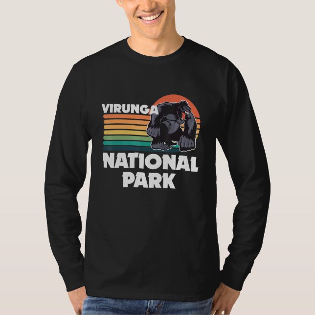 Virunga Park in Africa Gorilla Safari Souvenir Con T Shirt (Framsida)