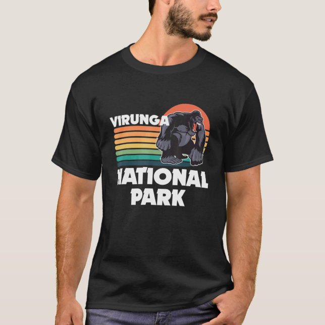Virunga Park in Africa Gorilla Safari Souvenir Con T Shirt (Framsida)