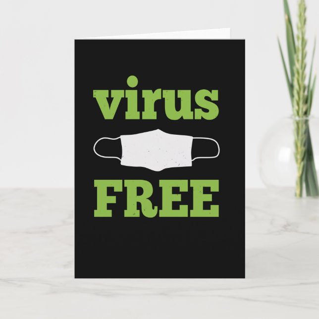 Virus Free - Corona Awareness Design Kort (Framsida)