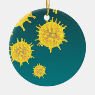 virus julgransprydnad keramik