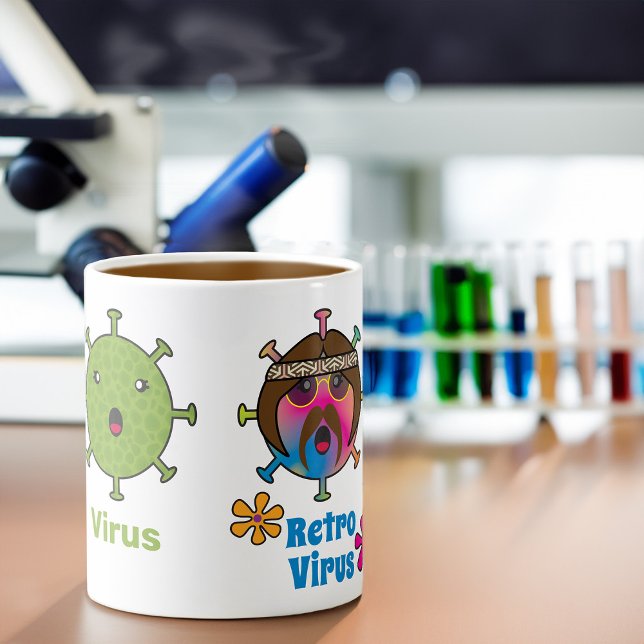 Virus och Retro Virus Funny Kaffemugg (Skapare uppladdad)