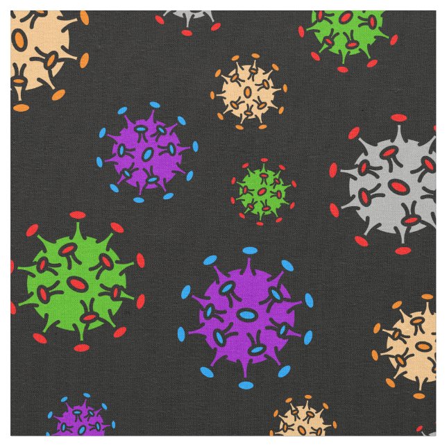 virus på svart tyg (Närbild)
