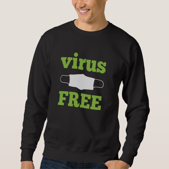Virusfritt - Corona-medveten design Lång Ärmad Tröja (Framsida)
