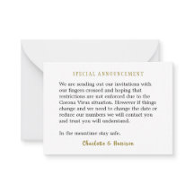 Virusmeddelandebilaga för Corona med inbjudningar