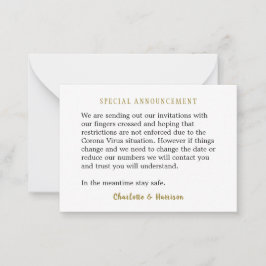 Virusmeddelandebilaga för Corona med inbjudningar