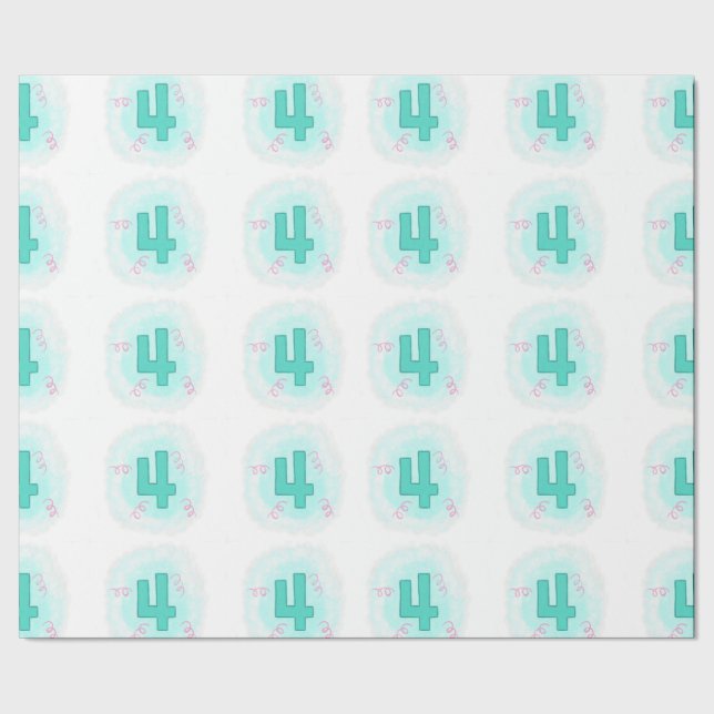 Virvel 4 Fyra Pappra födelsemeddelande Presentpapper (Seam)