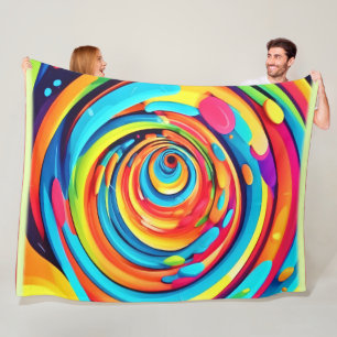 Virvel Färg i Psychedelic-tunneln Fleecefilt