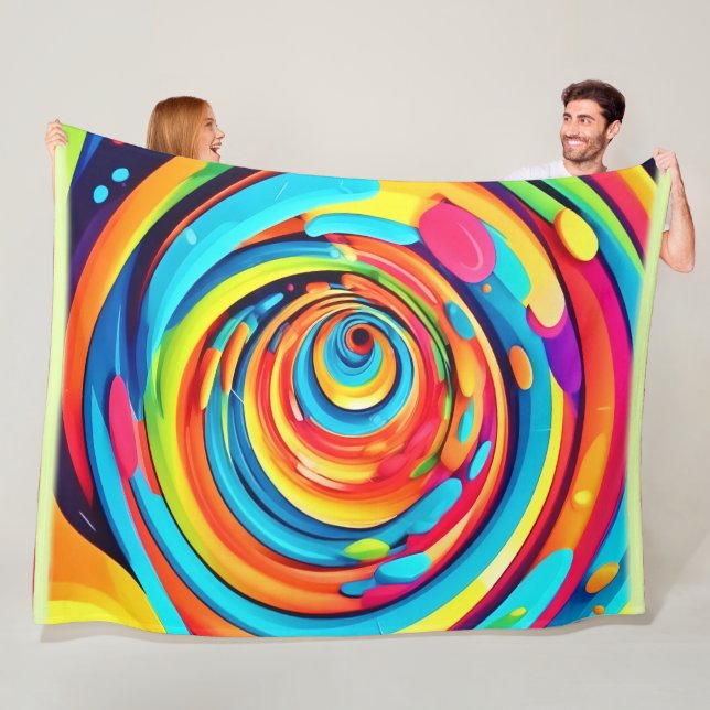 Virvel Färg i Psychedelic-tunneln Fleecefilt (På plats)