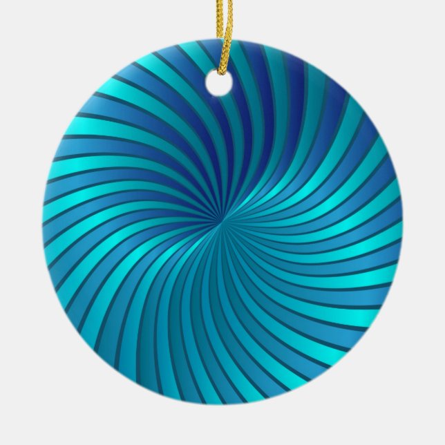 Virvel för prydnadblåttspiral julgransprydnad keramik (Framsidan)