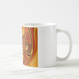 Virvel Mönster Orange, brun, grönt Kaffemugg