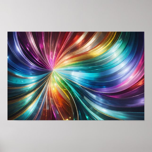 Virvel Rosett band av Vibrant Färg Poster (Framsidan)