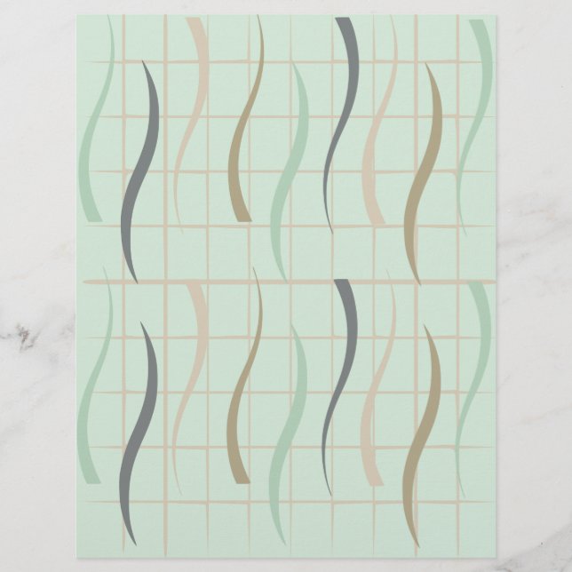 Virvel & Rutnät Mönster Scrap Book Papper (Framsida)