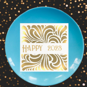 Virvel vintage Japansk abstrakt - lycklig 2023 Pappersservett