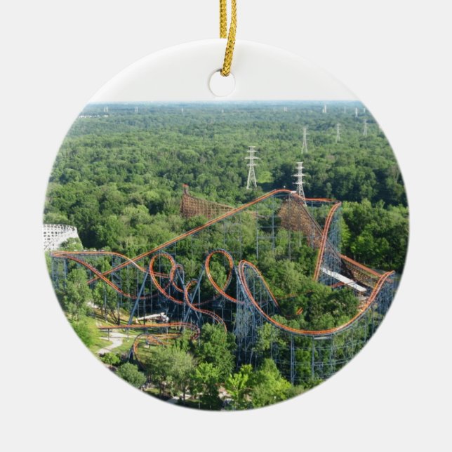 Virvelberg- och dalbana görar till kung ön julgransprydnad keramik (Framsidan)