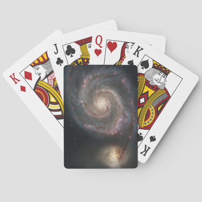Virvelgalaxen M51 & följeslagare i rymden Casinokort (Baksidan)