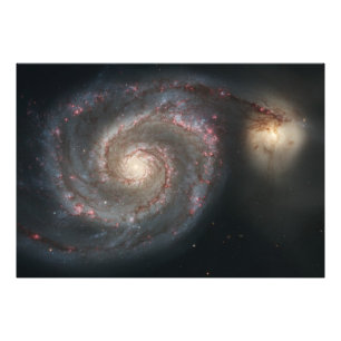 Virvelgalaxen M51 & följeslagare i rymden Fototryck