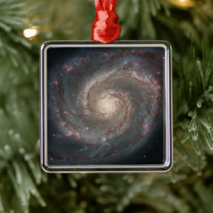 Virvelgalaxen M51 & följeslagare i rymden Julgransprydnad Metall
