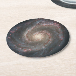 Virvelgalaxen M51 & följeslagare i rymden Underlägg Papper Rund