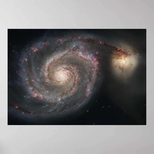 Virvelgalaxen (M51) och följeslagar-galaxen Poster (Framsidan)