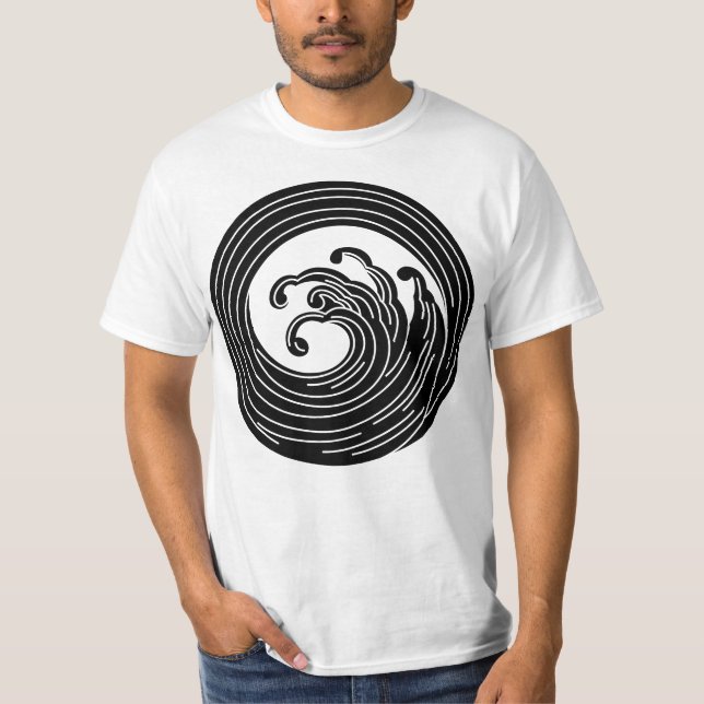 Virvelliknande vågcirkel t shirt (Framsida)