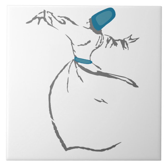 Virvla dervishen - turkos belägger med tegel kakelplatta (Framsidan)