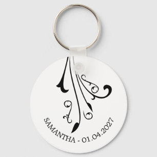 Virvla Elegant Ornament Skräck Svart Gotisk Nyckelring