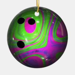 Virvla runt färgbowlingklotet julgransprydnad keramik