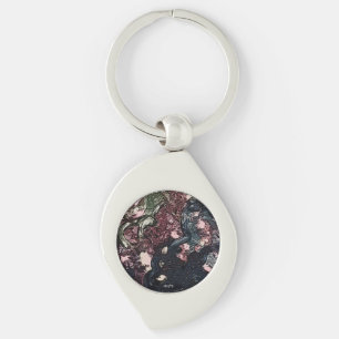 Virvla runt metall Keychain Swirl Silverfärgad Nyckelring
