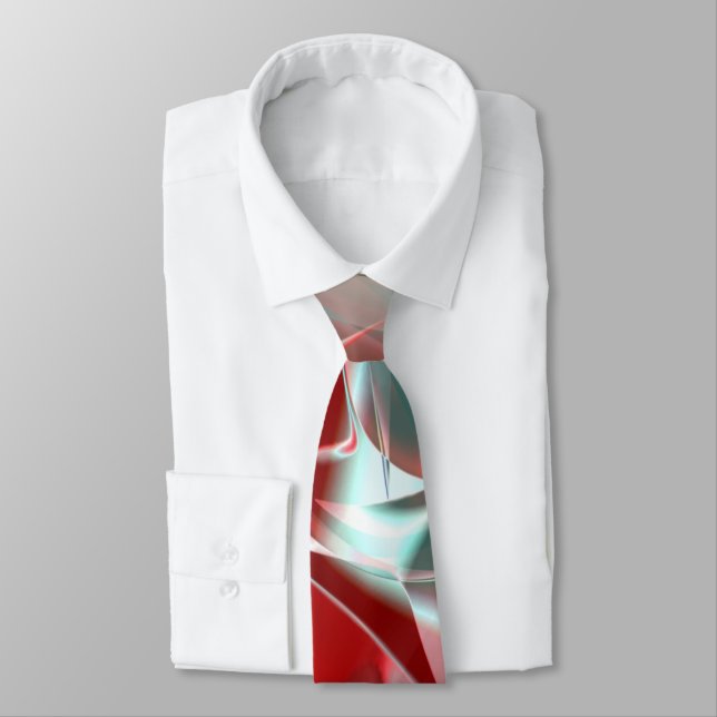 Virvlad delar i mjukt rödkoral till grått slips (Bunden)