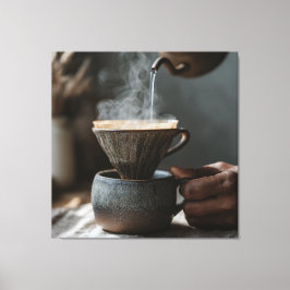 Virvlande ånga Handhållen Pour-over Canvastryck