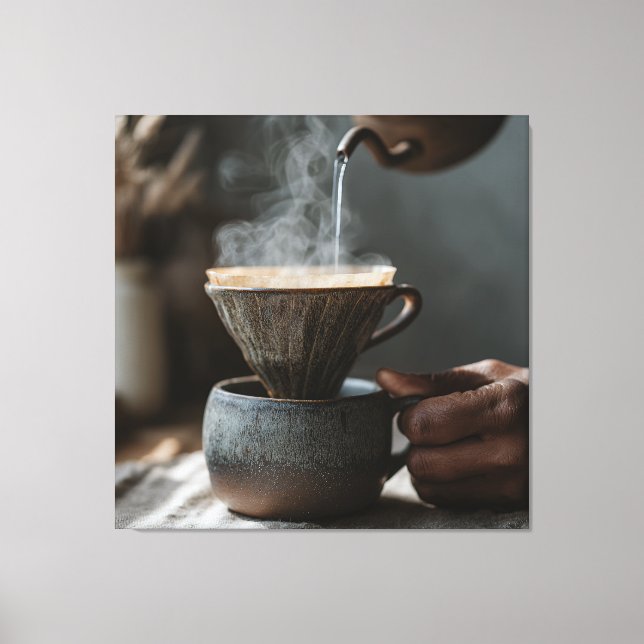 Virvlande ånga Handhållen Pour-over Canvastryck (Framsida)