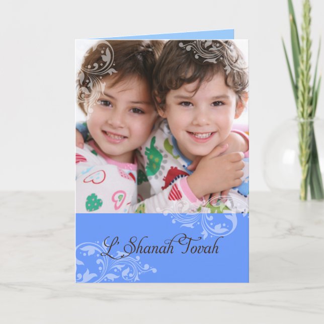 Virvlande blommor Rosh Hashanah fotograttiskort Helgkort (Framsida)