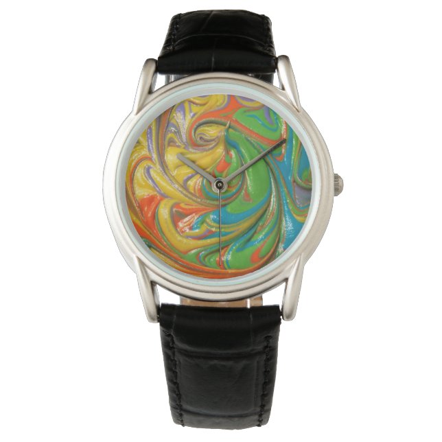 virvlande färg armbandsur (Framsida)