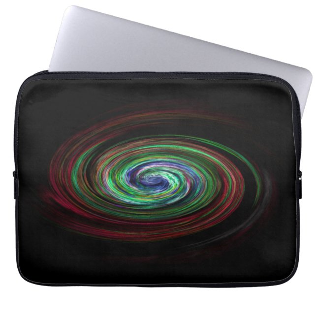 Virvlande Galax Cool Abstrakt Svart Laptop Fodral (Framsidan)