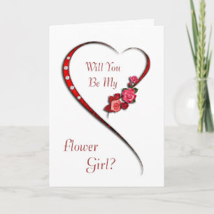 Virvlande hjärta Blomsterflicka inbjudan