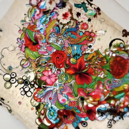 Virvlande hjärtmönster  julkort