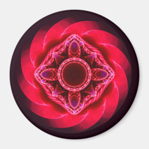 Virvlande rött ornament magnet