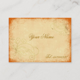 virvlande vintage blommotiv visitkort