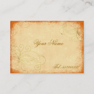 virvlande vintage blommotiv visitkort