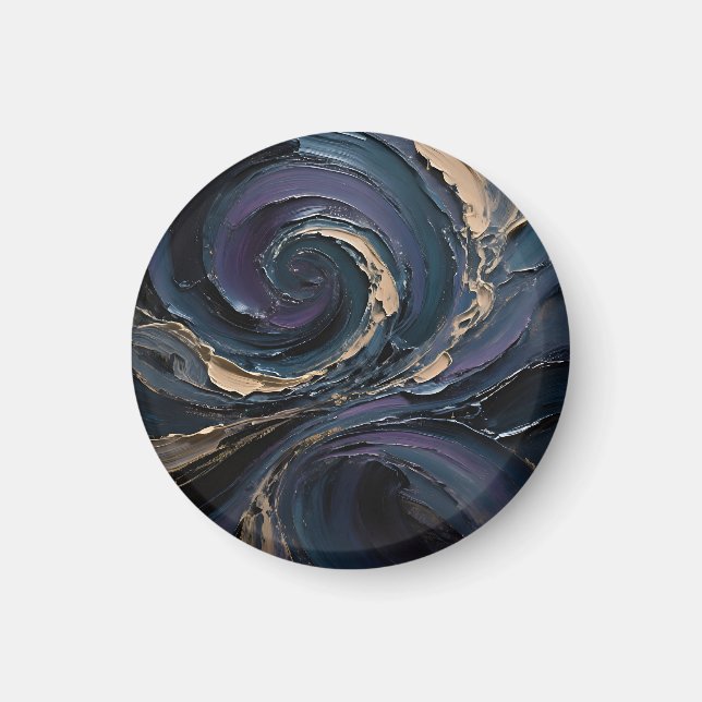 Virvlande Virvel Abstrakt Konst Magnet (Framsidan)