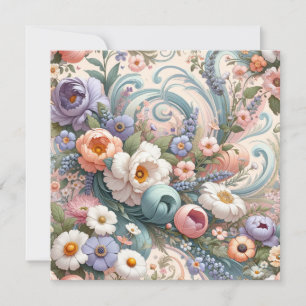 Virvlar av vismisk Blommigt i pastellform Inbjudningar