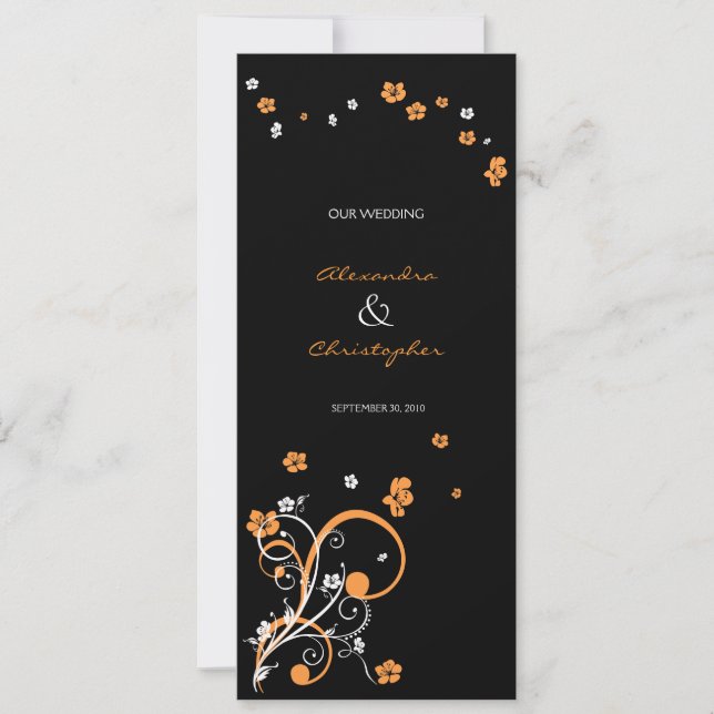 Virvlar & Blommor Elegant Bröllopsannons Inbjudningar (Framsida)