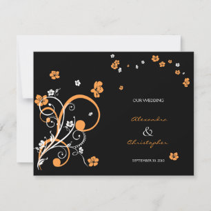 Virvlar & Blommor Elegant Bröllopsannonsering Inbjudningar