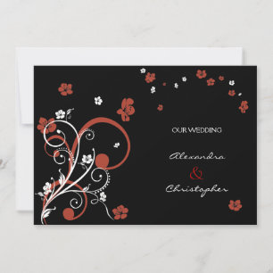 Virvlar & Blommor Elegant Bröllopsannonsering Inbjudningar